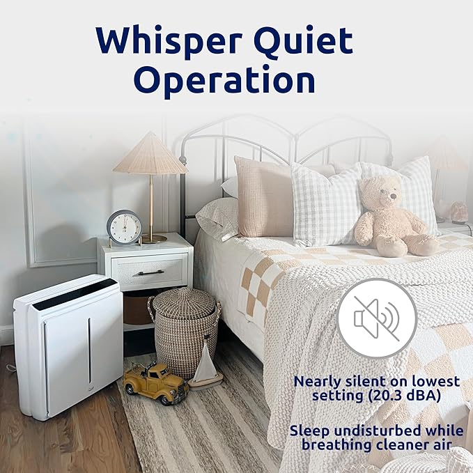 Rabbit Air, A3 SPA-1000N Air Purifiers for Home, Ultra Quiet HEPA Air Purifier - Wall Mountable Air Purifiers for Home Large Room, Allergies, Dust, Mold, Smoke & VOCs - (Black, Germ Defense Filter)