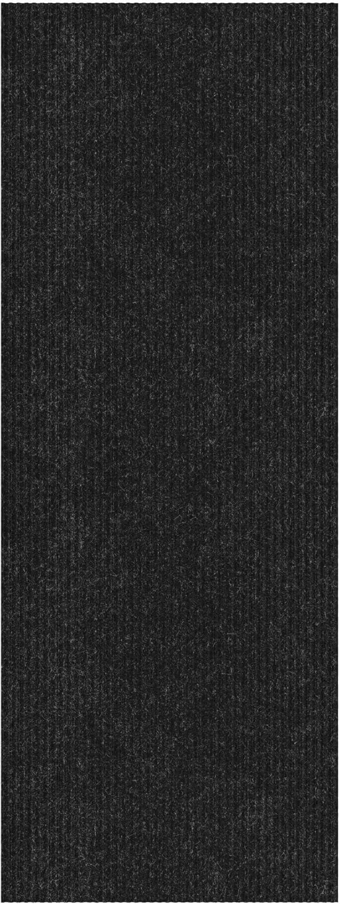 Ottomanson 2'7" x 7' Hallway Runner with Scraper Pile - Extra Durable Non-Slip Rug Mat for Indoor & Outdoor Use - Ideal for Kitchen, Entryway & Garage - High-Traffic Carpet, Black