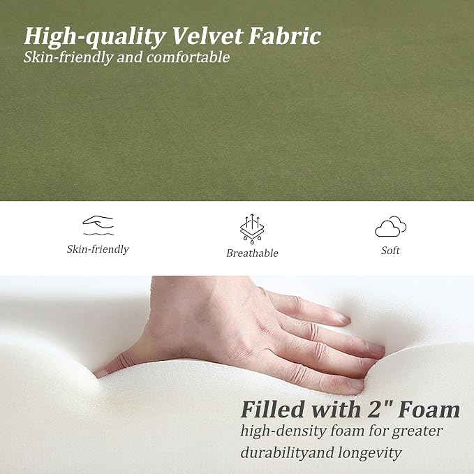 61" Velvet End of Bed Bench, Upholstered Seat - Image 3