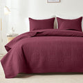 akkialla Burgundy Twin Quilt Set, Ultrasonic Lightweight Bedspread Coverlet by akkialla