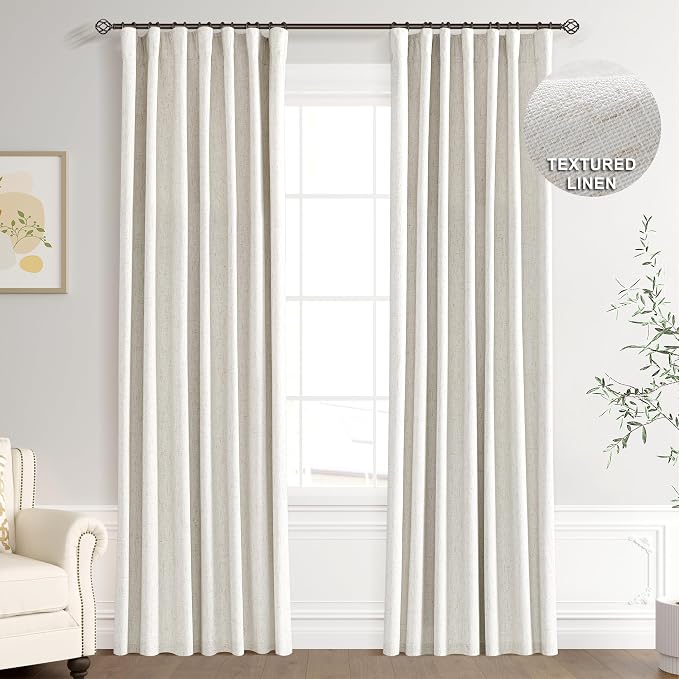 Joywell 100% Blackout Linen Curtains by Joywell