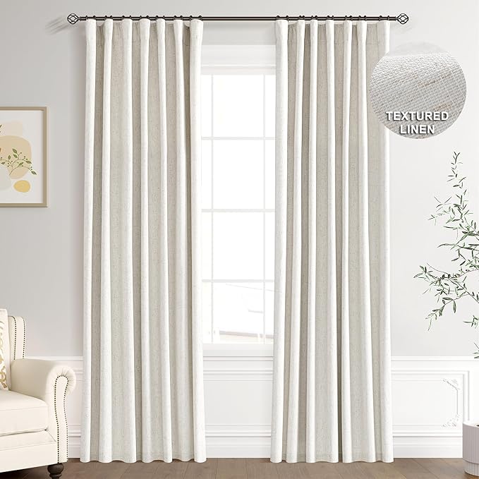 Joywell 100% Blackout Linen Curtains by Joywell