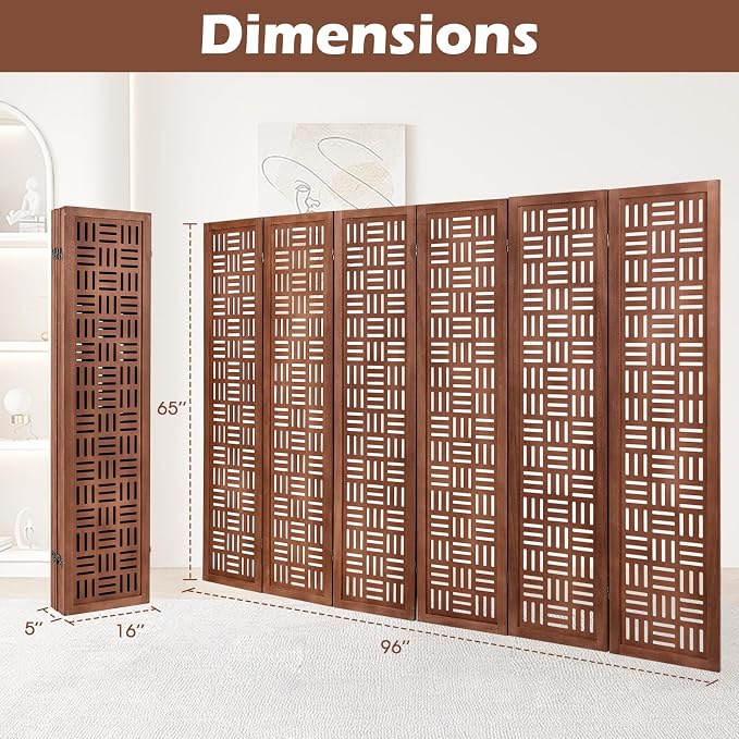 GIANTEX 6 Panel Folding Room Divider - Image 8
