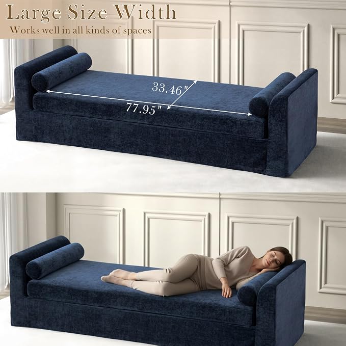 Aoiy & Wifon 90.6" W Chaise Lounge Chair Indoor, Upholstered Oversized End of - Image 4