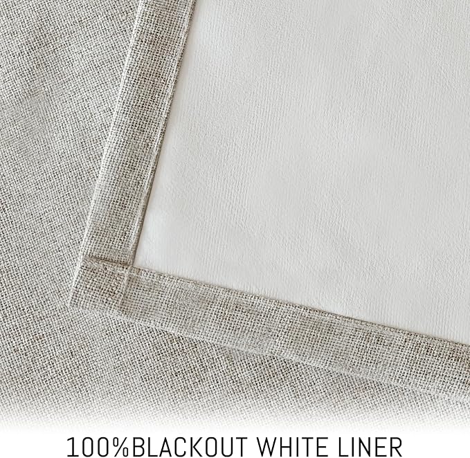 Yakamok Oatmeal Linen Textured Curtains 84 Inches Long - Image 3