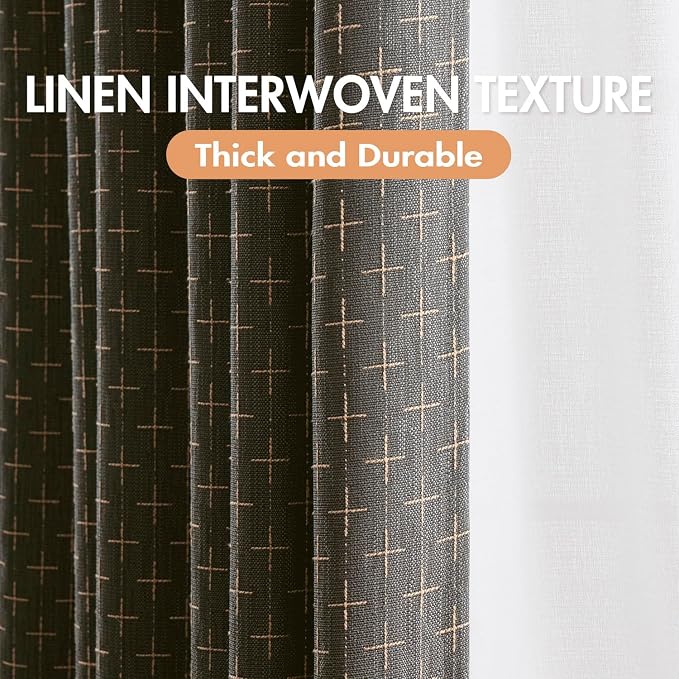 MIULEE 100% Blackout Decorative Linen Curtains - Image 2
