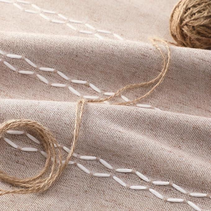 Light Brown 100% Boho Blackout Curtains 84 Inch 2 Panels | Vintage Farmhouse - Image 5