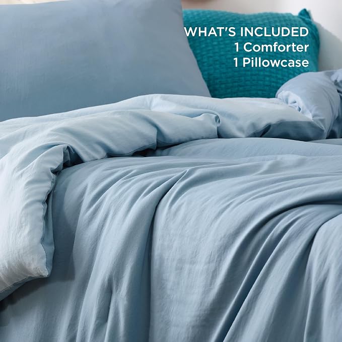 Bedsure Twin/Twin XL Comforter Set, Mineral Blue Soft Prewashed Bedding - Image 6