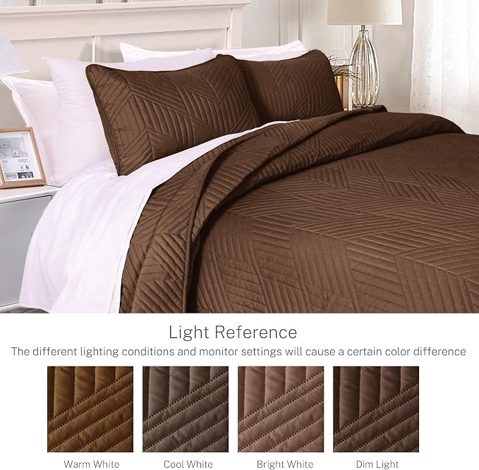 Exclusivo Mezcla Ultrasonic Twin Quilt Bedding Set, Soft Microfiber, Modern - Image 3