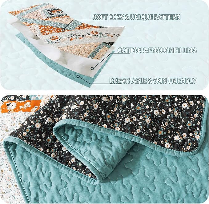 VAPUTAR Cotton Fill Quilt King Size Bedding Set - Image 5