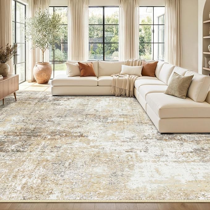 RELEANY Washable 10'x14' Abstract Area Rug by RELEANY