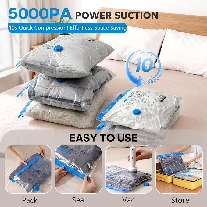 12 Pack Vacuum Storage Bags for Travel - Image 3