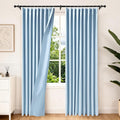 Etherealveil Light Blue Pinch Pleated Blackout Curtains 2 Panels 60"x95" | Back by Etherealveil