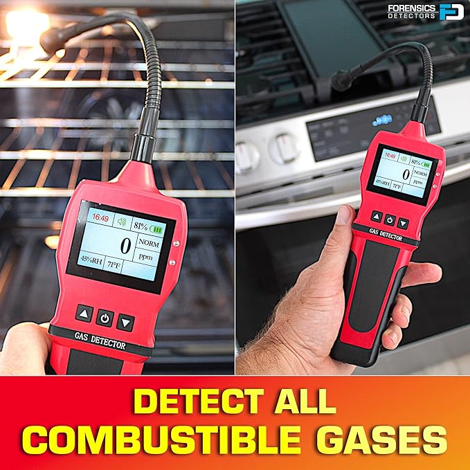Gas Leak Detector by Forensics | 0-10,000ppm | Natural Gas, Propane, Methane & Combustibles | Super Fast 1 Second Response