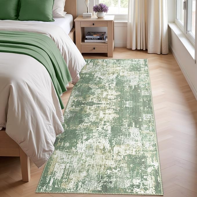 RELEANY Washable Runner 2'x10' Abstract Area Rug - Image 4