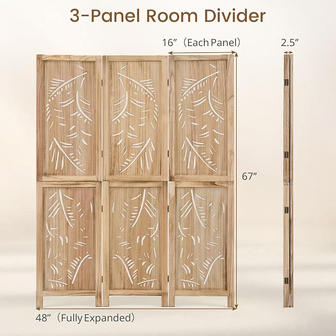 GIANTEX 3 Panel Boho Room Divider - Image 5