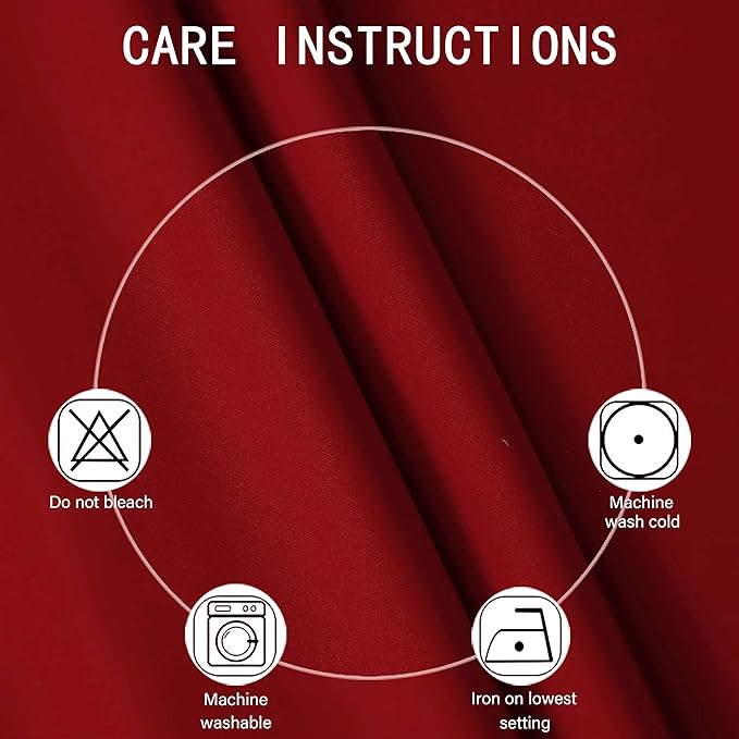 Red Curtains 40 x 63 Inch Length 100% Blackout Curtains 2 Panels - Image 5