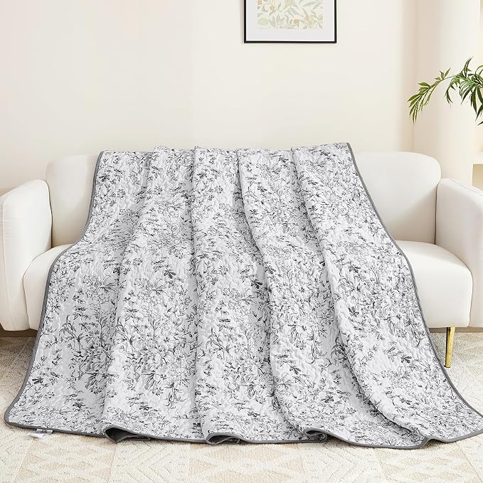 WONGS BEDDING Botanical Quilt King Size, 3 Pieces Bedspread Set, Microfiber - Image 9