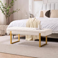 46" Velvet Bench with Gold Legs by AIITTCC