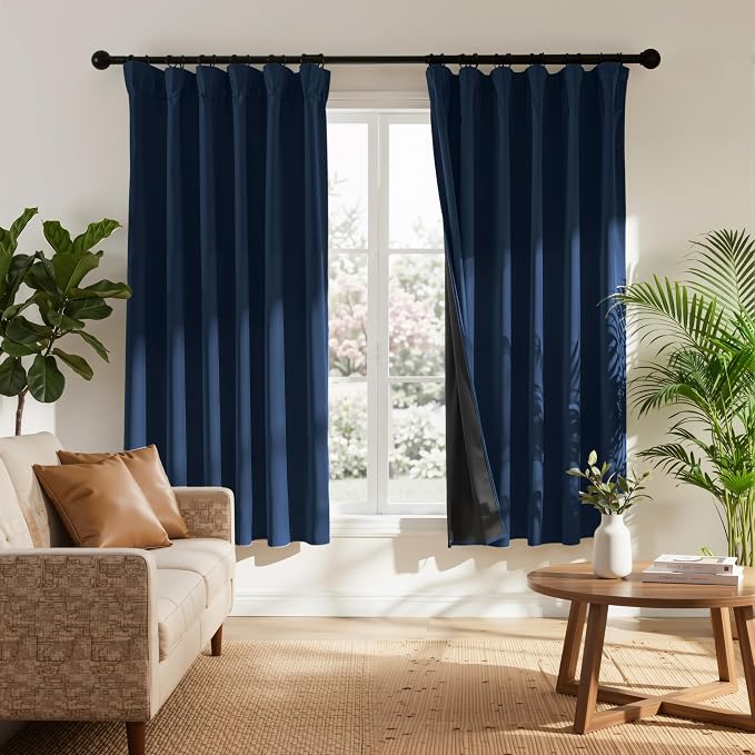 RYB HOME 100% Blackout Curtains 63 inches Length, Thermal Insulated | Thermal by RYBHOME