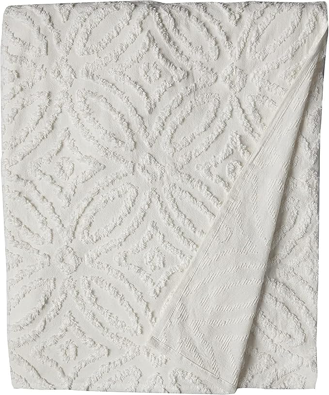 Beatrice Home Fashions Wedding Ring Chenille Bedspread, Ivory + 2 Wedding Ring - Image 3