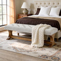 LITTLE TREE 55" Upholstered End of Bed Bench, Solid Wood Tufted Entryway Bench by LITTLETREE