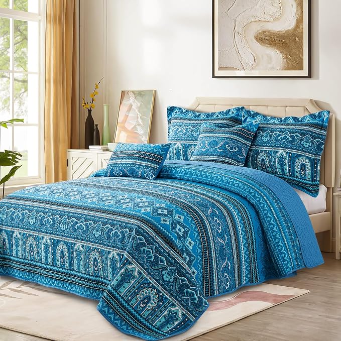 VAPUTAR Cotton Quilt Queen Size Bedding Set - Image 2