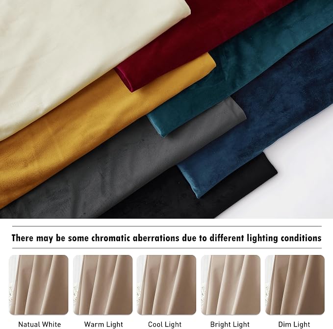 RYB HOME Velvet Curtains 108 inches Length, Back Tab & Rod Pocket Soft Fabric - Image 7