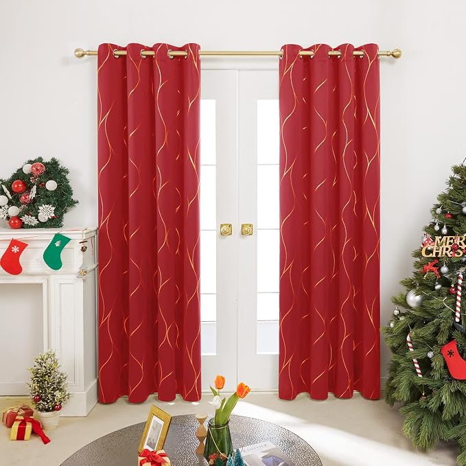 Deconovo Curtains for Living Room, Pattern Blackout Curtains 84 Inches Long | by Unknown