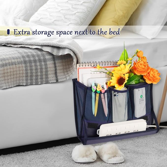 Bedside Caddy Organizer for Dorm Bed Rails - Image 3