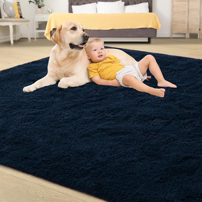 Fluffy Large Rugs for Living Room, Area Rug 6x9 Soft Carpet for Bedroom - Image 4