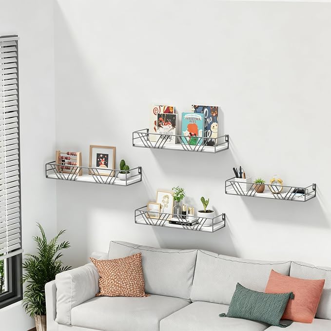 Amaoot Floating Shelves for Wall Set of 4, Wall Shelf Wood Floating Shelf | by Amoot