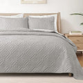 Exclusivo Mezcla King Quilt Set, Light Grey | Lightweight Soft Bedspreads by ExclusivoMezcla