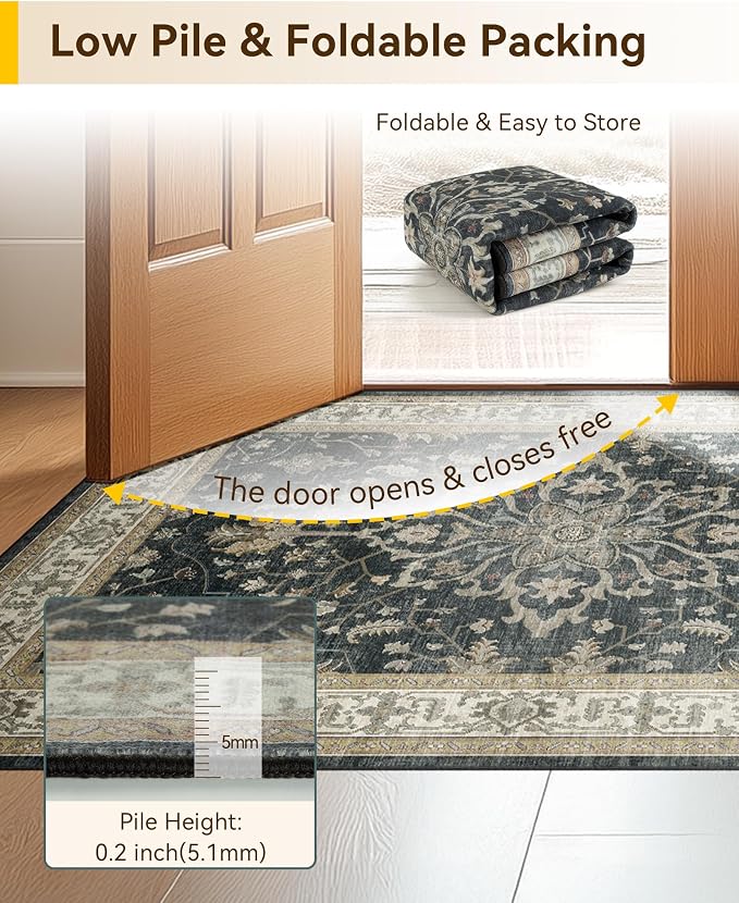 RELEANY Washable Area Rug, Small 2'6"x4', Water Repellent, Pet Friendly - Image 5
