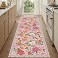 Latte&Fog Pink Washable Hallway Runner Rug 2.6x8 Non Slip Kitchen Rug | Low by LatteFog
