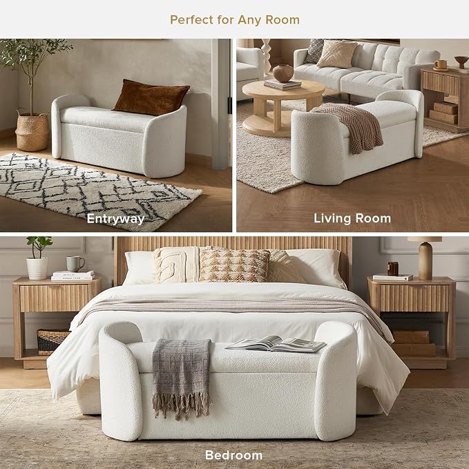 mopio Sophie 51" Ottoman Storage Bench, Entryway and Window Seating, End of Bed - Image 5