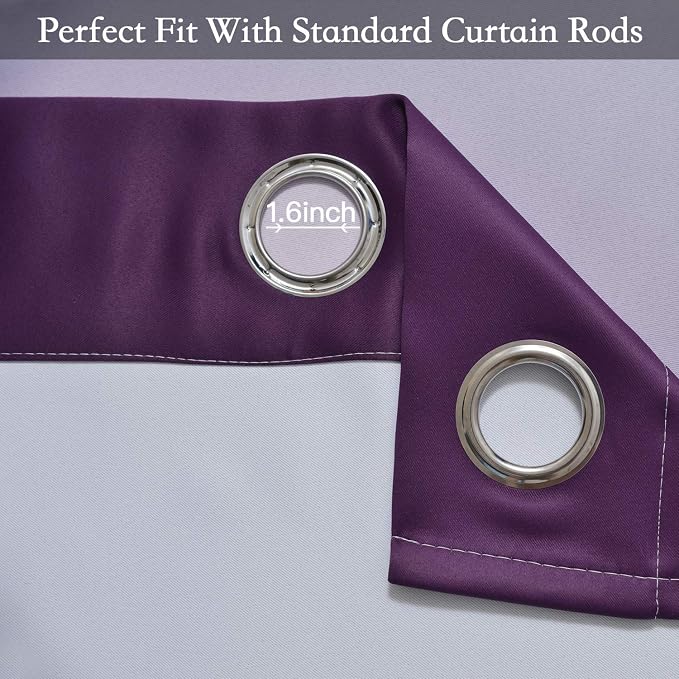 SimpleHome Purple to Grey White Ombre Room Darkening Curtains 84 Inch | Curtains - Image 5