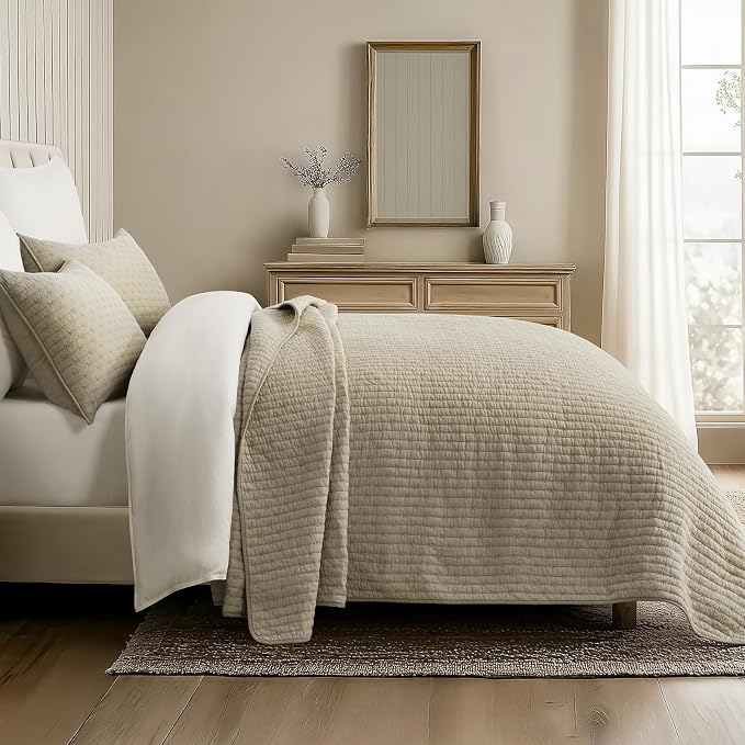 100% Cotton Cross Stitch 3-Piece Quilt Set, Driftwood | Cross Stitch Cotton - Image 5