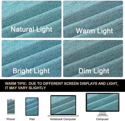 PrinceDeco 100% Blackout Curtains Linen Curtain for Sliding Glass Door Extra Wide Patio Door Curtains for Sliding Glass Door Room Divider for Bedroom/Living Room,W100 X L108, Teal Blue