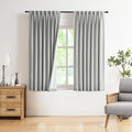 Vision Home Light Gray Pinch Pleated Full Blackout Curtains Linen Blended Room by VisionHome