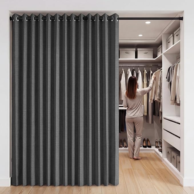 RYB HOME Accordion Style Room Divider Curtains 100% Blackout | Curtain - Image 8