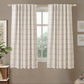 DriftAway 100% Blackout Plaid Linen Curtains 63 Inches Long 2 Panels Red | 100% by DriftAway