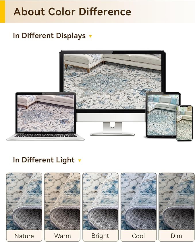 RELEANY Washable Area Rug, Runner 3'x9', Water Repellent, Pet Friendly - Image 6