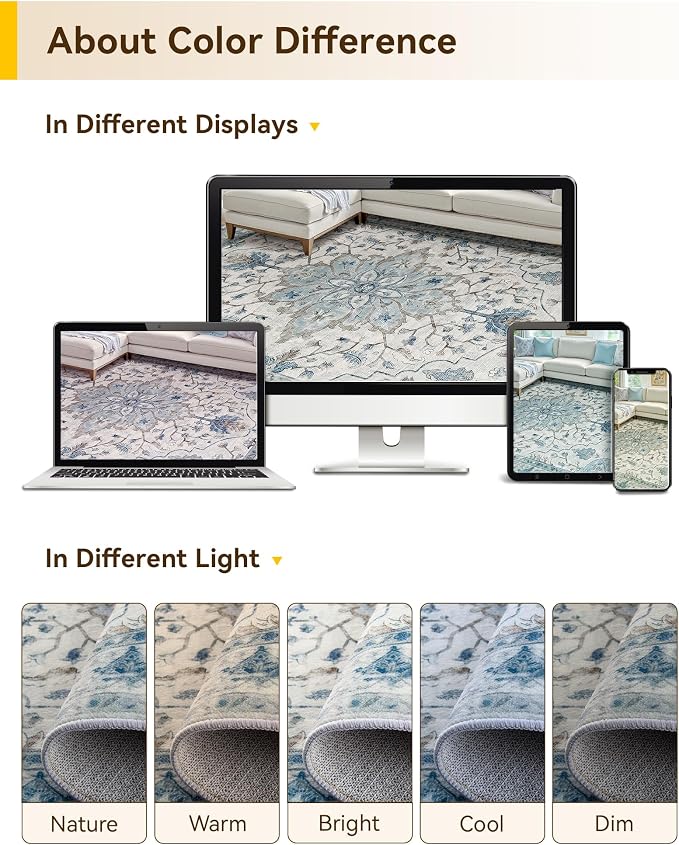 RELEANY Washable Area Rug, Runner 3'x12', Water Repellent, Pet Friendly - Image 7
