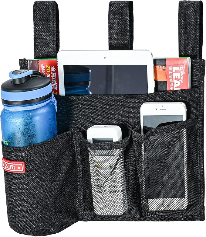 Zafit Linen Bedside Caddy, Bedside Storage Organizer by ZAFIT