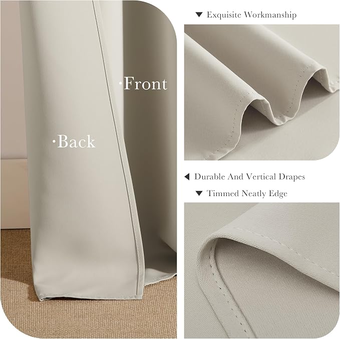 PONY DANCE Blackout Curtains Thermal Insulated Window Treatment Panels Room - Image 6