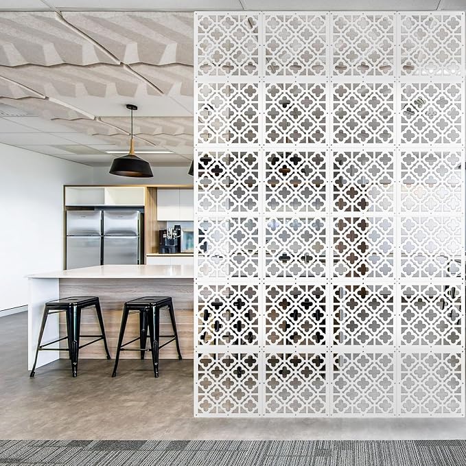 24PCS Hanging Room Divider Wall Screen Panel Room Divider Panels- Flower | - Image 7