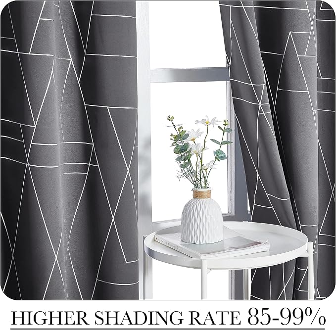 NICETOWN Blackout Curtains for Bedroom, Triangles Abstract Lines Geometric - Image 6