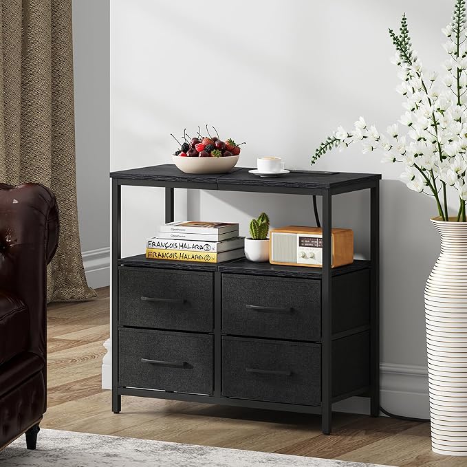 TUTOTAK Large Night Stand with Charging Station | Bedside Table with USB and - Image 7