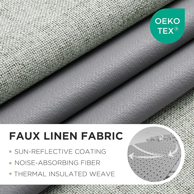 Joydeco Sage Green Blackout Curtains 108 Inches Long, Extra Long Curtains 108 - Image 2